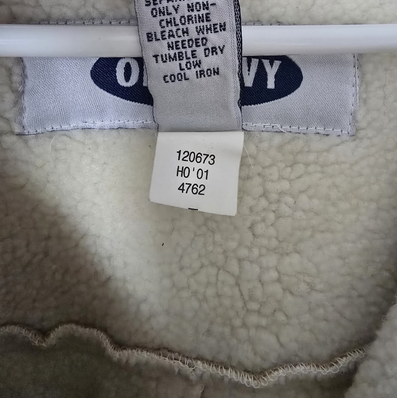 Old Navy Jacket Womens XL Tan Faux Suede Shearling Coat Y2K Vintage Penny Lane - Picture 4 of 4